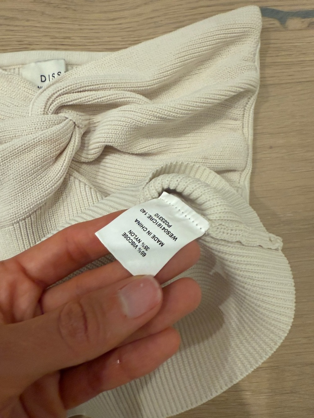 DISSH Anika Twisted Cream Knit Tube Top Strapless Crop Sweetheart 6 - Picture 5 of 5